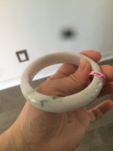 Load image into Gallery viewer, Certified 58.5mm Type A 100% Natural green/white  jadeite jade bangle R33-7587
