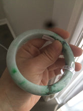Load image into Gallery viewer, 59.2mm Certified Type A 100% Natural green/white Jadeite Jade bangle L7-7536
