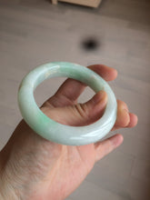 Load image into Gallery viewer, 52.5mm Certified Type A 100% Natural sunny green/white Jadeite Jade bangle R84-1548
