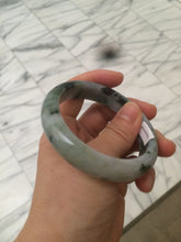 Load image into Gallery viewer, 55.3mm certified Type A 100% Natural dark green/purple Jadeite Jade bangle AC57-5788
