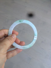 Load image into Gallery viewer, 57.5mm certified Type A 100% Natural sunny green/purple thin flat style Jadeite jade bangle AR19-4577
