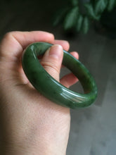 Load image into Gallery viewer, 51.7mm 100% Natural dark green/black nephrite Jade (碧玉) bangle HF33-0766
