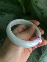 Load image into Gallery viewer, 56.3mm certified 100% natural Type A light green/white jadeite jade bangle Z9-3447
