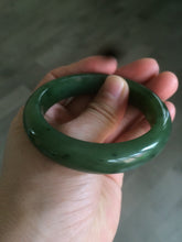Load image into Gallery viewer, 51.7mm 100% Natural dark green/black nephrite Jade (碧玉) bangle HF33-0766
