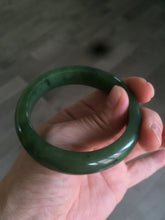 Load image into Gallery viewer, 51.7mm 100% Natural dark green/black nephrite Jade (碧玉) bangle HF33-0766
