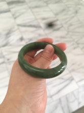 Load image into Gallery viewer, 51.7mm 100% Natural dark green/black nephrite Jade (碧玉) bangle HF33-0766
