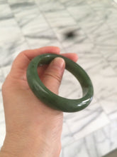 Load image into Gallery viewer, 51.7mm 100% Natural dark green/black nephrite Jade (碧玉) bangle HF33-0766
