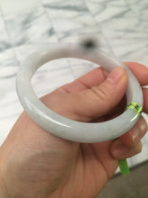 Load image into Gallery viewer, 57.7mm Type A 100% Natural green/white jadeite jade bangle Q30-5744
