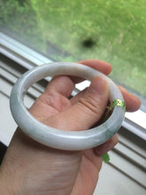 Load image into Gallery viewer, 56.4mm Type A 100% Natural light green  Jadeite Jade bangle Q32

