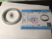 Load image into Gallery viewer, 58mm Certified Type A 100% Natural light green/gray Jadeite Jade bangle W76-4542
