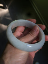 Load image into Gallery viewer, 56.7mm Type A 100% Natural light green yellow Jadeite Jade bangle GC4
