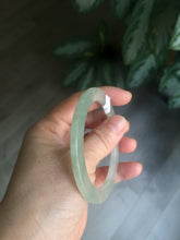 Load image into Gallery viewer, 54.9mm certified Type A 100% Natural icy green/white super thin Jadeite bangle Q33-0414
