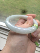 Load image into Gallery viewer, 55.5mm Certified 100% Natural type A light green/white Jadeite Jade bangle AD50-9839
