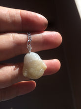 Load image into Gallery viewer, 100% Natural type A yellow happy buddha jadeite Jade pendant necklace AM19
