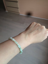 Load image into Gallery viewer, 100% natural type A icy green/purple jadeite jade beads bracelet AQ83
