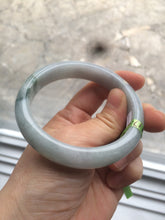 Load image into Gallery viewer, 57mm certificated Type A 100% Natural light green Jadeite Jade bangle L88-1110
