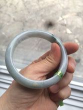 Load image into Gallery viewer, 57mm certificated Type A 100% Natural light green Jadeite Jade bangle L88-1110

