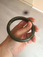 Load image into Gallery viewer, 59mm 100% Natural dark green/black nephrite Jade(碧玉)  bangle HF16
