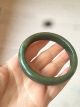 Load image into Gallery viewer, 59mm 100% Natural dark green/black nephrite Jade(碧玉)  bangle HF16
