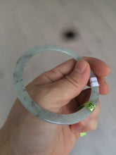 Load image into Gallery viewer, 57.8mm certified Type A 100% Natural icy light green/black super thin Jadeite bangle X70-8416
