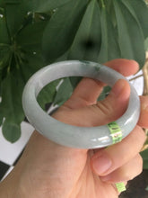 Load image into Gallery viewer, 57mm certificated Type A 100% Natural light green Jadeite Jade bangle L88-1110
