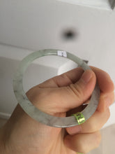 Load image into Gallery viewer, 57.8mm certified Type A 100% Natural icy light green/black super thin Jadeite bangle X70-8416

