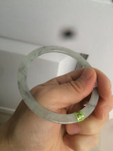 Load image into Gallery viewer, 57.8mm certified Type A 100% Natural icy light green/black super thin Jadeite bangle X70-8416
