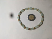 Load image into Gallery viewer, 100% natural type A icy green/purple jadeite jade beads bracelet AQ83
