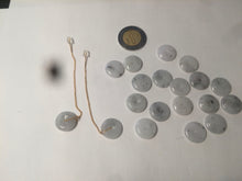 Load image into Gallery viewer, 100% Natural icy watery white/black (冰乌鸡) safety guardian donut dangling jadeite Jade earring D81
