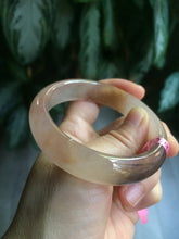 Load image into Gallery viewer, 54.7mm 100% natural icy purple/brown/red Quartzite (jinsi jade, 金丝玉) Golden Silk Jade bangle N77
