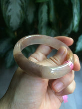 Load image into Gallery viewer, 54.7mm 100% natural icy purple/brown/red Quartzite (jinsi jade, 金丝玉) Golden Silk Jade bangle N77
