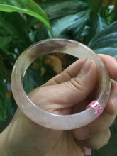 Load image into Gallery viewer, 54.7mm 100% natural icy purple/brown/red Quartzite (jinsi jade, 金丝玉) Golden Silk Jade bangle N77
