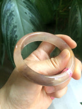 Load image into Gallery viewer, 54.7mm 100% natural icy purple/brown/red Quartzite (jinsi jade, 金丝玉) Golden Silk Jade bangle N77
