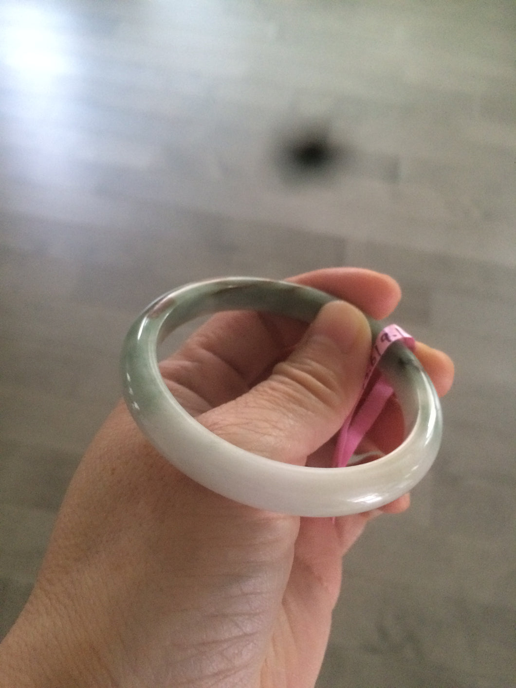 53.6mm 100% natural Type A green/brown/white/light pink jadeite jade bangle Z18