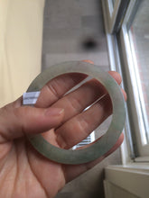 Load image into Gallery viewer, 54.9mm certified Type A 100% Natural icy green/white super thin Jadeite bangle Q33-0414
