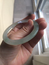Load image into Gallery viewer, 54.9mm certified Type A 100% Natural icy green/white super thin Jadeite bangle Q33-0414
