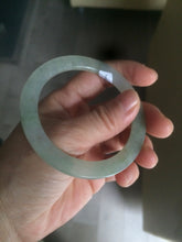 Load image into Gallery viewer, 54.9mm certified Type A 100% Natural icy green/white super thin Jadeite bangle Q33-0414
