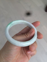 Load image into Gallery viewer, 55.5 mm Certified type A 100% Natural sunny green/white (白底青)/purple Jadeite bangle H160-1843
