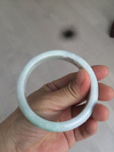 Load image into Gallery viewer, 55.5 mm Certified type A 100% Natural sunny green/white (白底青)/purple Jadeite bangle H160-1843
