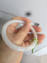 Load image into Gallery viewer, 57mm certificated Type A 100% Natural light green /yellow round cut Jadeite Jade bangle x60-9026
