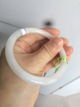 Load image into Gallery viewer, 57mm certificated Type A 100% Natural light green /yellow round cut Jadeite Jade bangle x60-9026
