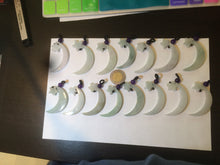 Load image into Gallery viewer, Type A 100% Natural light green jadeite Jade moon and star Pendant necklace AJ51
