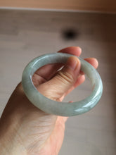 Load image into Gallery viewer, 55.5 mm Certified type A 100% Natural icy watery light green/gray Jadeite bangle J99-4214

