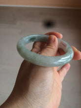 Load image into Gallery viewer, 55.5 mm Certified type A 100% Natural icy watery light green/gray Jadeite bangle J99-4214
