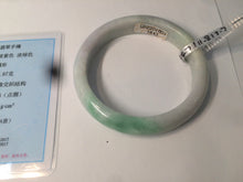 Load image into Gallery viewer, 55.5 mm Certified type A 100% Natural sunny green/white (白底青)/purple Jadeite bangle H160-1843
