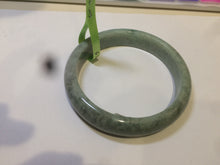 Load image into Gallery viewer, 58-59mm certifaied Type A 100% Natural bean green/black Jadeite Jade bangle (with defects) Group AD49
