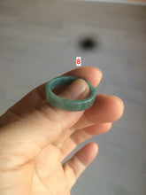 Load image into Gallery viewer, Size 10 1/4 100% natural type A icy watery light green/blue/gray Guatemala jadeite jade band ring AF53
