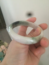 Load image into Gallery viewer, 56.7mm type A 100% Natural green/purple/pink/white (福禄寿)  Jadeite Jade bangle G52
