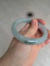 Load image into Gallery viewer, 55.5 mm Certified type A 100% Natural icy watery light green/gray Jadeite bangle J99-4214
