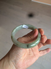 Load image into Gallery viewer, 54.9mm certified type A 100% Natural light green/brown jadeite jade bangle C80-4215
